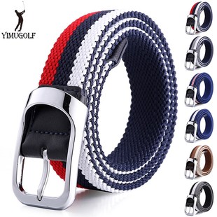 高尔夫球裤 带男女通用 腰带帆布编织弹力皮带真皮牛皮运动休闲裤