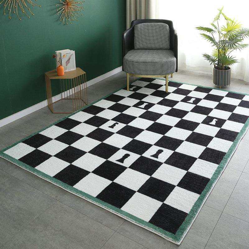 罗马复古棋盘地毯客厅卧室床边沙发格子家用简约北欧加厚茶几地垫,鲜花速递/花卉仿真/绿植园艺,割草机/草坪机,淘宝优惠券,粉丝福利购,淘宝优惠卷