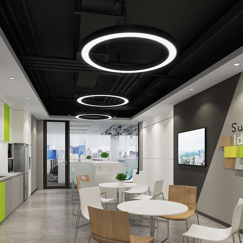 LED圆形圆环吊灯个性办公室店铺大堂工业风圆圈工程环形商用吊线