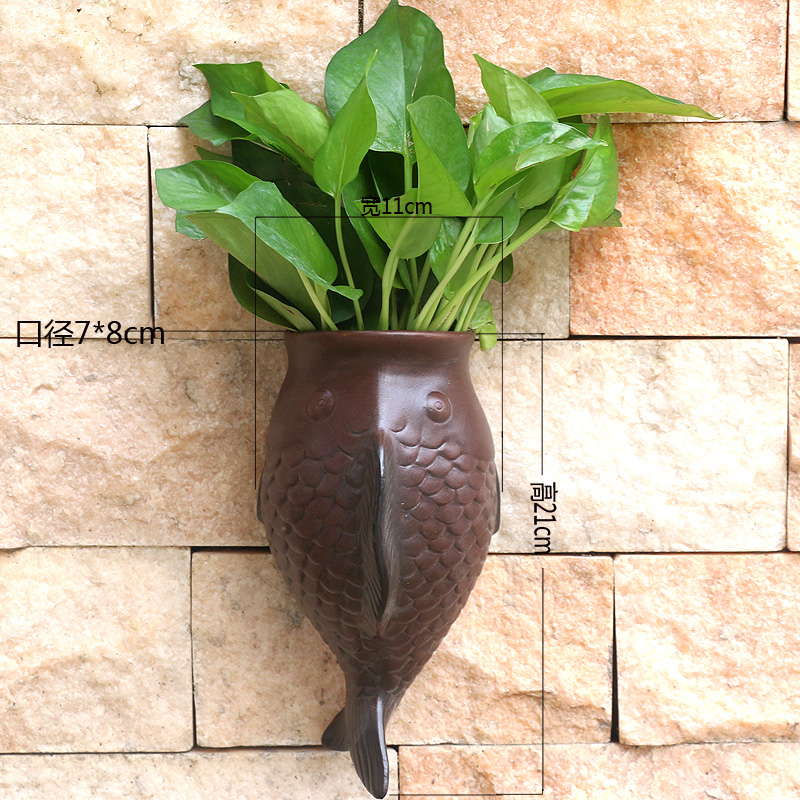 水培壁挂陶c瓷花盆墙上欧式创意阳台多肉悬式绿萝客厅室内装饰花