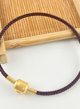 2.5mm防水钢丝绳串转运珠手绳金色扣不锈钢手链红绳Y替换红绳男女