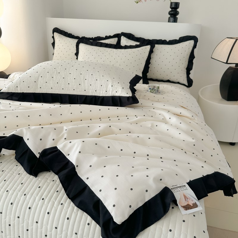 夏季床盖款夏凉i被四件套花边水洗棉夏被空调被单人宿舍学生可机