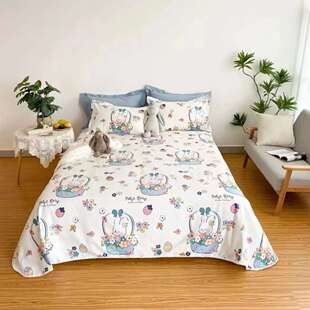 三件套棉麻缎条四季布加厚加密三枚缎卡细纱老粗布床单花边款床单