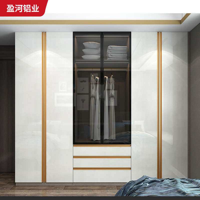 全铝餐边柜高柜一体靠墙客厅酒柜现代简约轻奢落地厨房储物柜酒柜