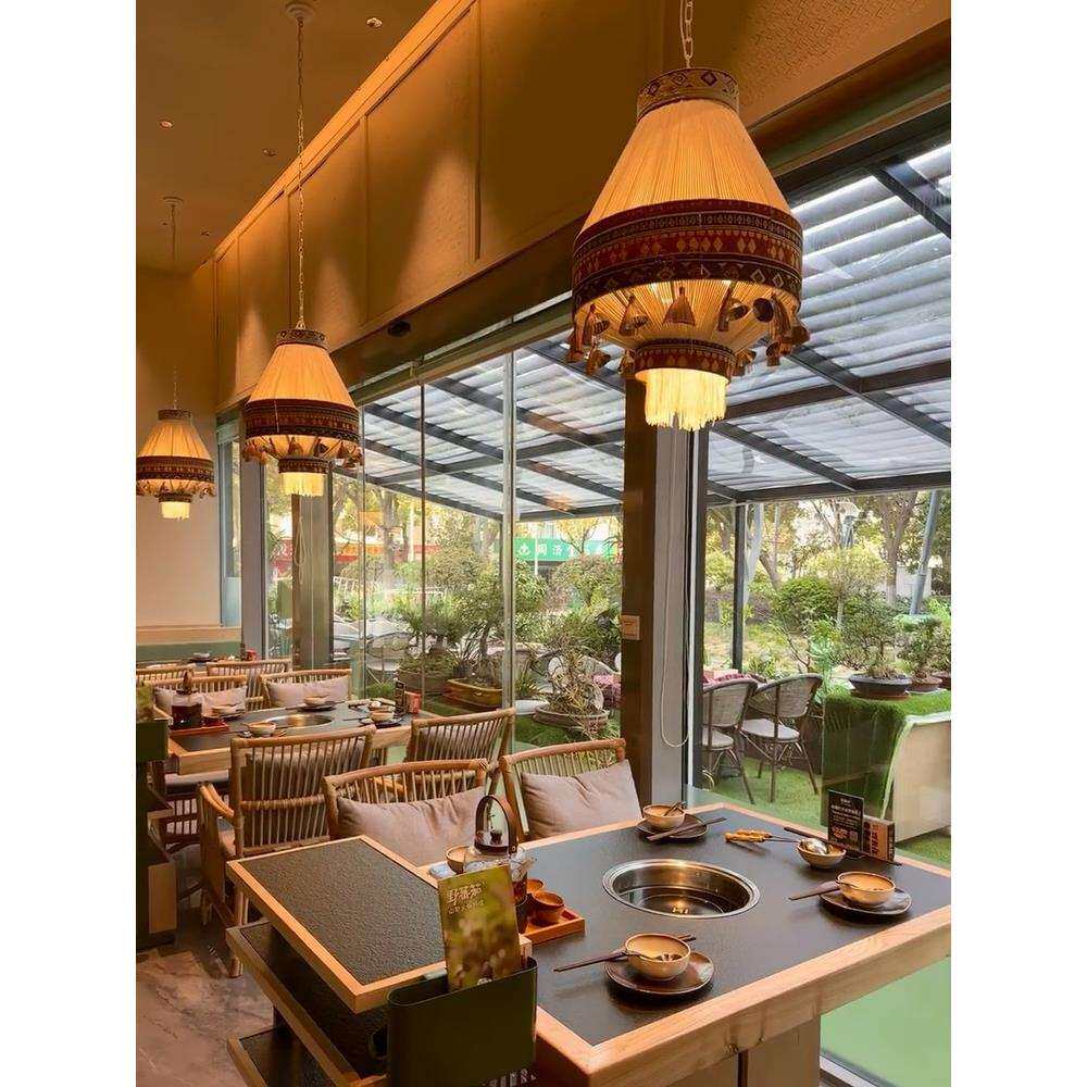 中国风吊灯中古餐厅灯民宿酸汤火锅店麻绳民谣禅意餐饮餐桌吧台灯