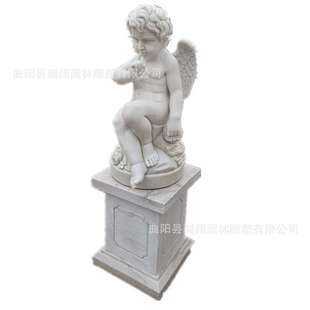 欧式石雕小天使丘比特小孩雕像汉白玉西方人雕塑家庭景观园林摆件