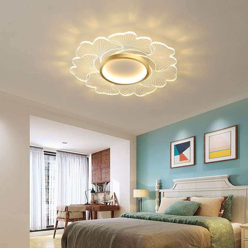LED吸顶灯 2021新款超薄卧室灯简约现代条纹花型家用智能语音灯具
