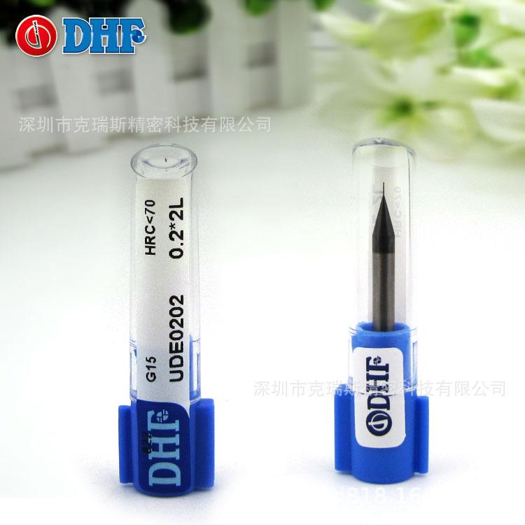 DHF深沟钨钢小径刀UDE0202 0.2*2L德信发HRC65钨钢避空立铣刀