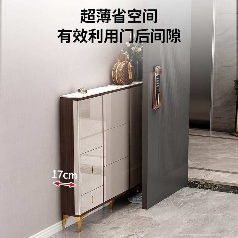 鞋柜靠墙鞋柜门口鞋柜鞋柜走廊入户超薄鞋柜翻斗17CM窄边极窄门后