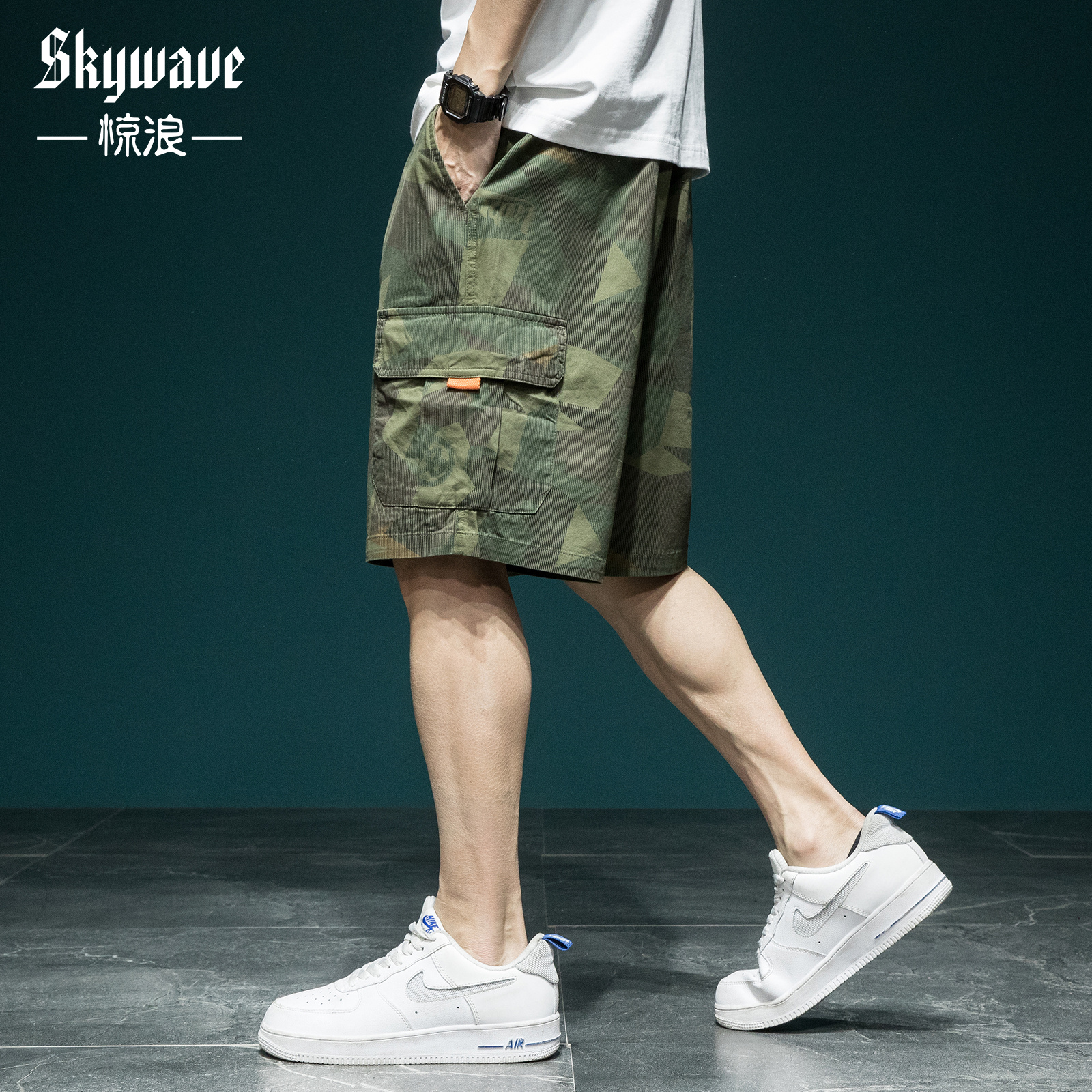 新款潮牌工装短裤男2024夏季美式复古运动裤宽松大码户外五分裤子
