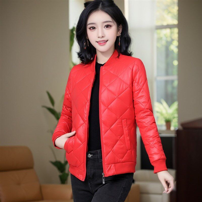 冬季新款女装短款面包服保暖加厚轻薄棉服女士夹克棉衣小棒球外套