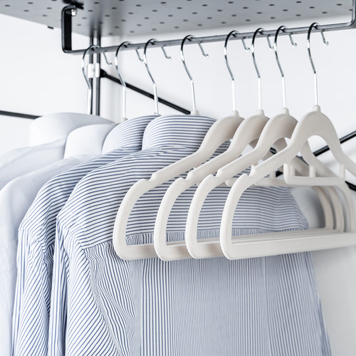 生活美学之家 嘿姐推荐 成人加厚植绒衣架无痕防滑衣架10支JC