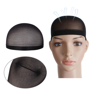 一头通尼龙网高弹力透气隐形丝袜网帽黑色12只装假发固定头套发网