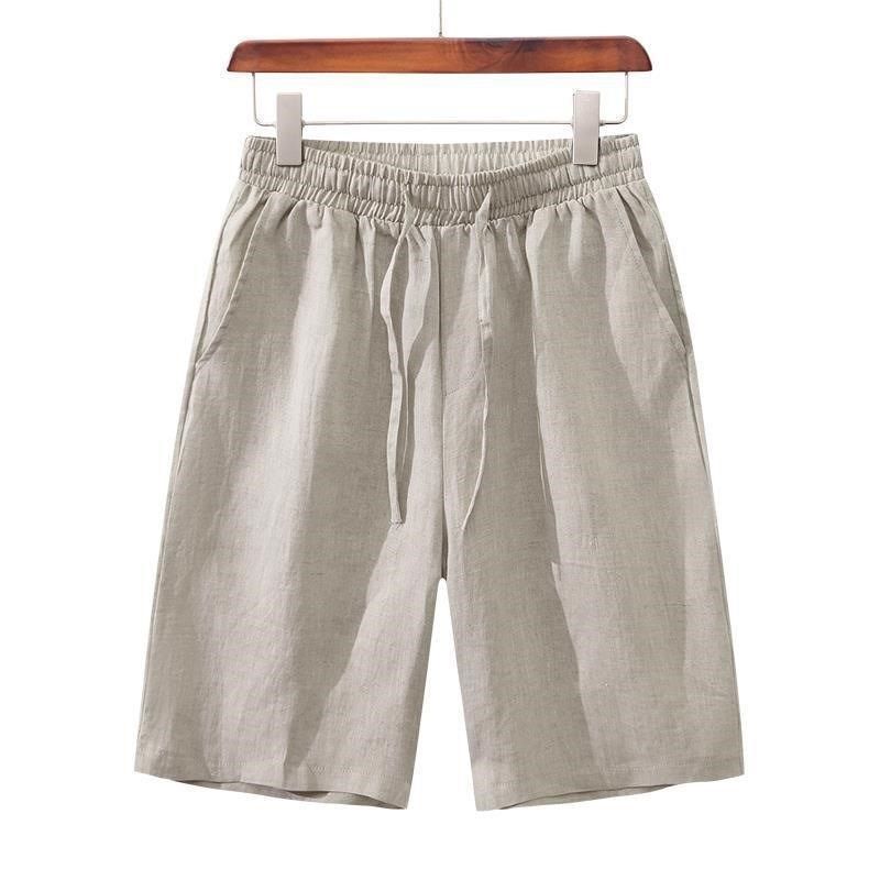 亚麻短裤男大码直筒沙滩五分裤夏季薄款透气阔腿裤子休闲棉麻中裤,男装,短裤,淘宝优惠券,粉丝福利购,淘宝优惠卷