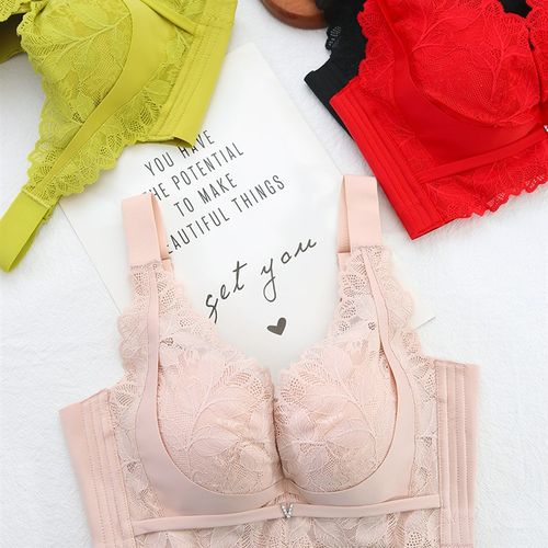 挺拔托胸聚拢塑形无钢圈中薄杯调整型内衣无痕美背防下垂月牙托片