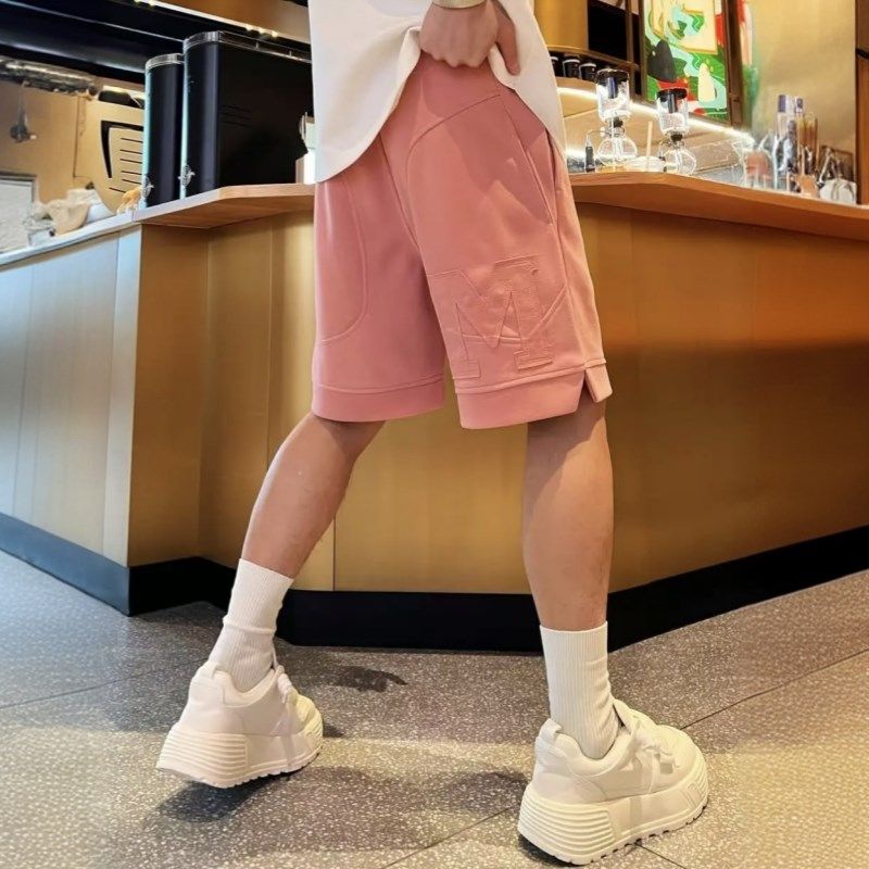 夏季潮牌重磅刺绣字母休闲短裤男时尚百搭宽松透气直筒五分沙滩裤,男装,短裤,淘宝优惠券,粉丝福利购,淘宝优惠卷