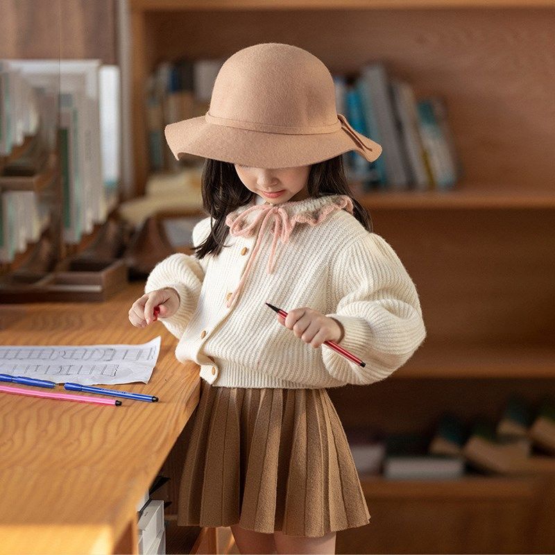 女童纯色百褶裙春秋学院洋气儿童半裙宝宝针织半身裙百搭裙子,童装/婴儿装/亲子装,半身裙,淘宝优惠券,粉丝福利购,淘宝优惠卷