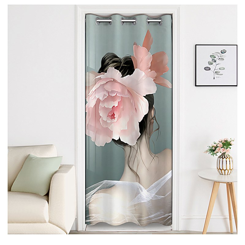 门帘隔断帘家用免打孔帘子遮挡试衣间挂帘更衣室布帘网红商用夏季
