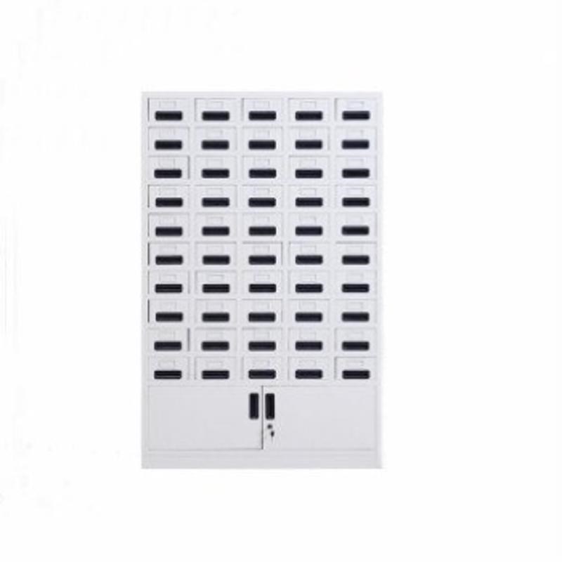 胤运 钢制50五十斗卡片目录柜钥匙包储物柜铁皮抽屉式零件整理柜