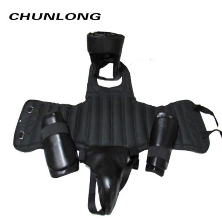 现货散打护具套装 跆拳道比赛训练加厚护具 PU皮拳击套装成人儿童