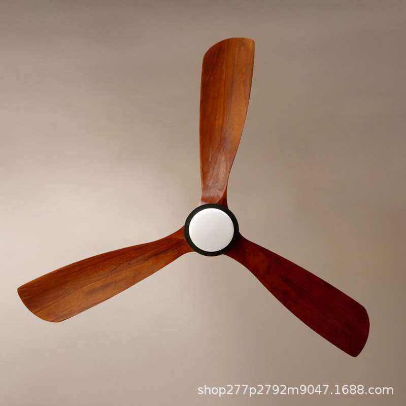 美式电风扇灯吊扇复古客厅卧室书房风扇吊灯带灯餐厅装饰木质扇叶