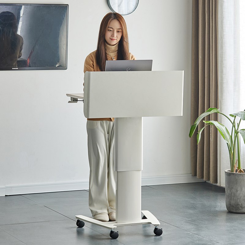 会议主持台演讲台发言台站立办公移动升降桌子迎宾台.接待台前台