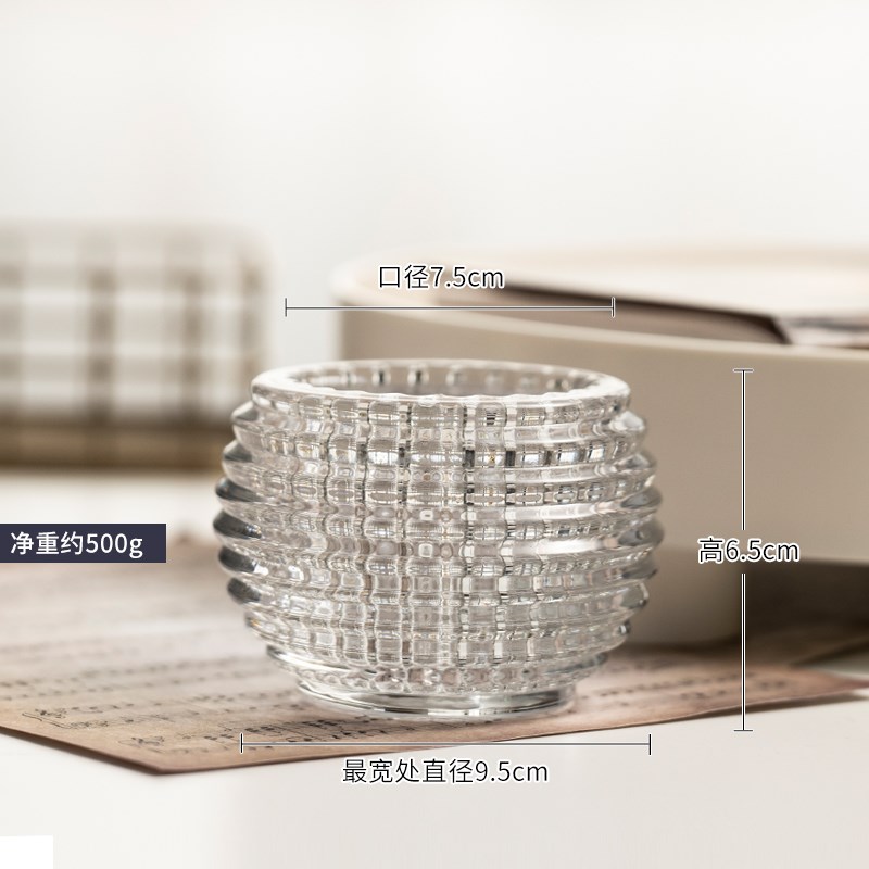 轻奢水晶玻璃迷你小花瓶现代简约烛台高级感摆件客厅插Z花鲜花家