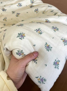 babyb蓝A类有氧全棉双层纱床单床笠单件baby蓝新款床单可配3四件