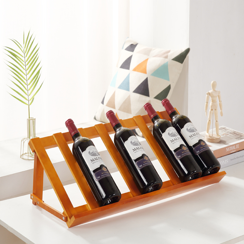 欧式创意红酒架摆件实木r家用葡萄酒托瓶架子斜放红酒柜展示架简