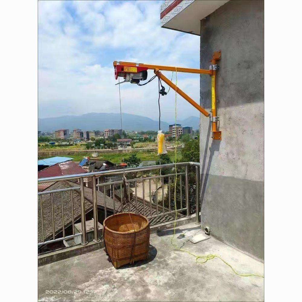 吊机家用楼顶楼上小型吊机高楼吊物懒人升降机支架可旋转建筑工地图片