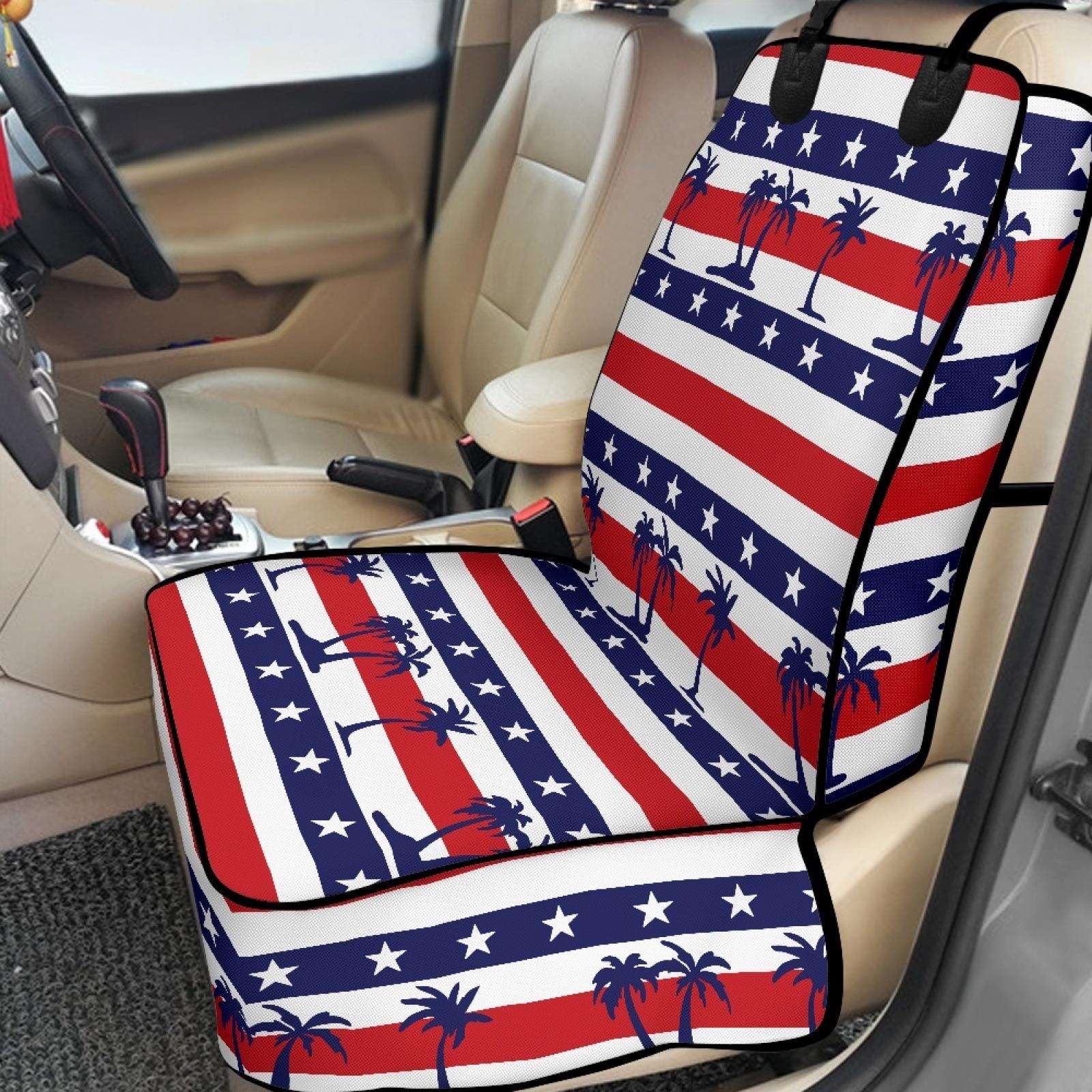 亚马逊厂家国旗星条旗汽车配件宠物坐垫全覆盖保护套一件起订