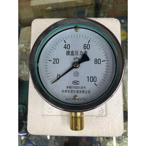 中国雷尔达膜盒压力表YE100 16KPA螺纹20*1.5MM 4分牙表盘100MM