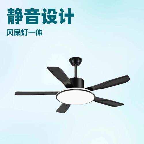 工厂吊扇灯风扇灯家用静音饭餐厅客厅出口新款带电扇一体吊灯
