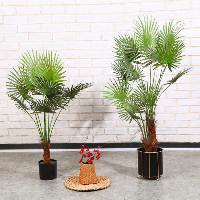 北欧仿真绿植扇葵盆景室内仿真植物盆栽大型落地假树客厅装饰摆件