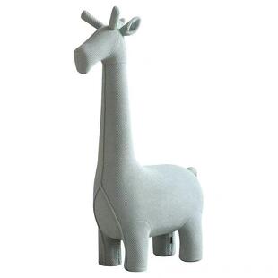 创意北欧儿童针织布大型长颈鹿动物凳坐凳商场公区大厅装饰摆件