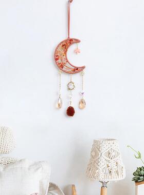 亚马逊ebay跨境碎石水晶红色挂饰创意家居挂件生命树月亮庭院风铃