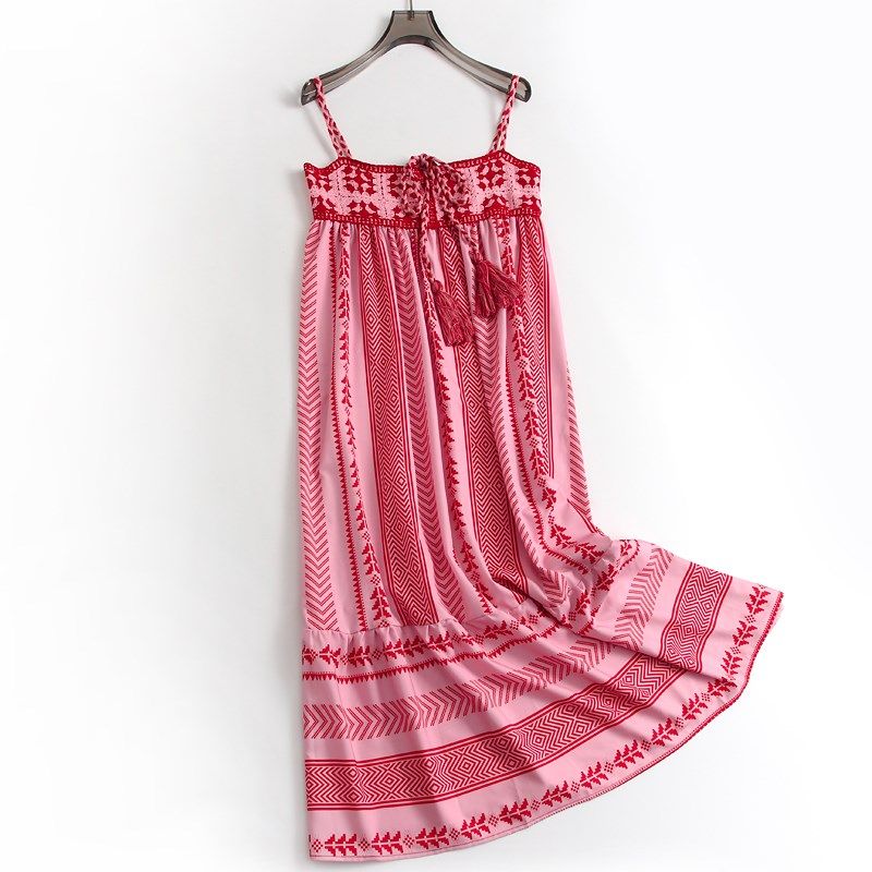 多巴胺图案印花宽松显瘦针织拼接度假风秋季新款吊带裙连衣裙F176,女装/女士精品,连衣裙,淘宝优惠券,粉丝福利购,淘宝优惠卷