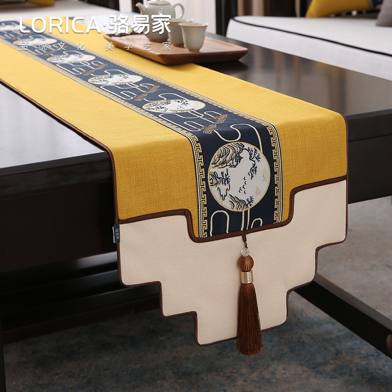新中式防水桌旗茶几桌布茶台布艺长条茶桌垫布禅意茶旗茶席茶桌布