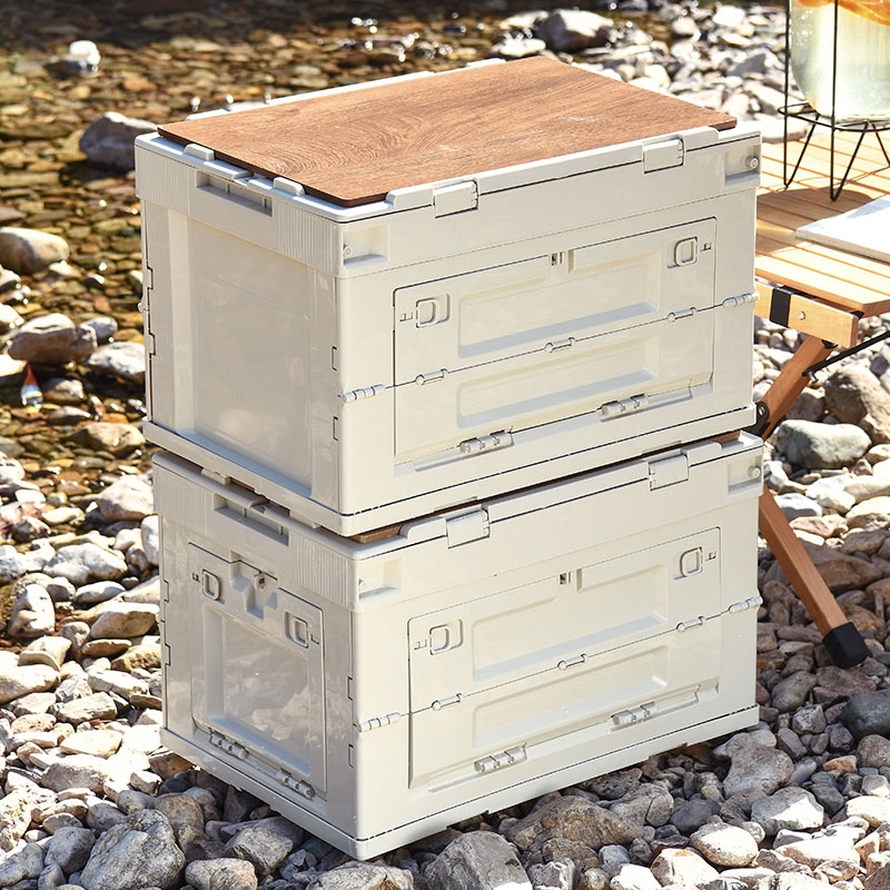 特大号户外收纳箱露营野餐车载后备箱可折叠塑料储物箱旅行整理箱