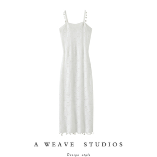 一眼不凡!!重工织法100%纯山羊绒吊带裙子女纯羊绒毛衣长款背心