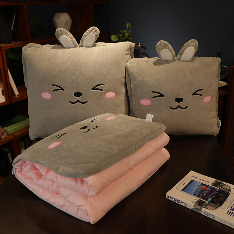 抱枕被子两用加厚汽车载办公室午睡枕头靠枕靠垫折叠空调被二合一