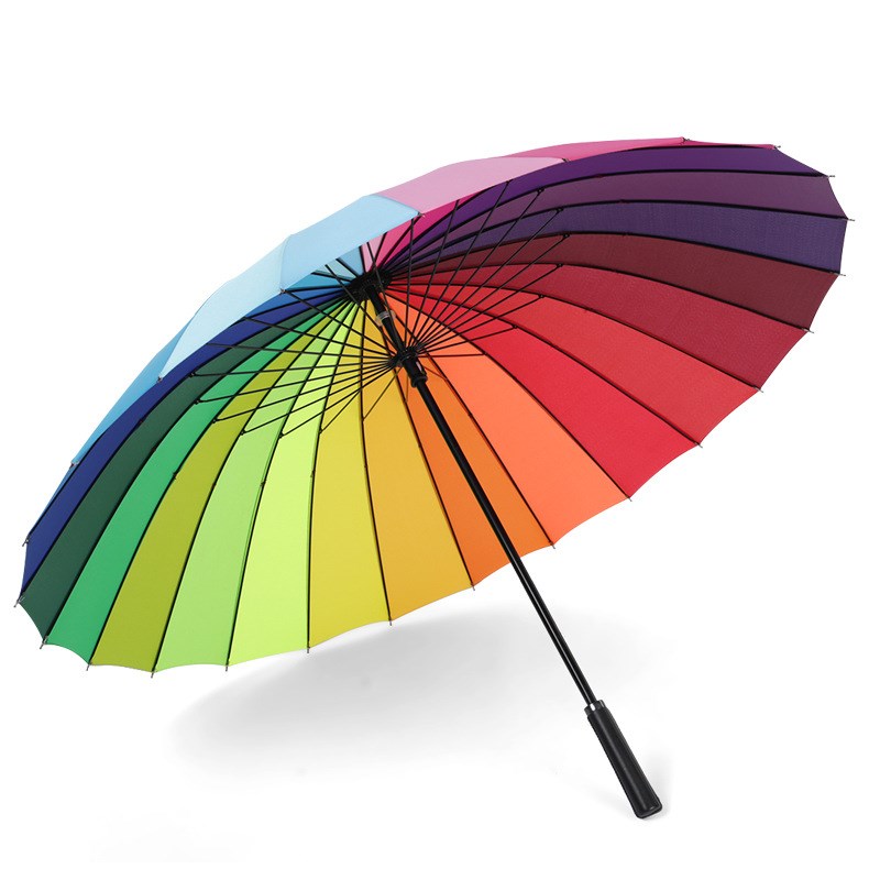 新款简约时尚小清新24骨直杆伞手柄长柄伞加印logo雨伞广告伞