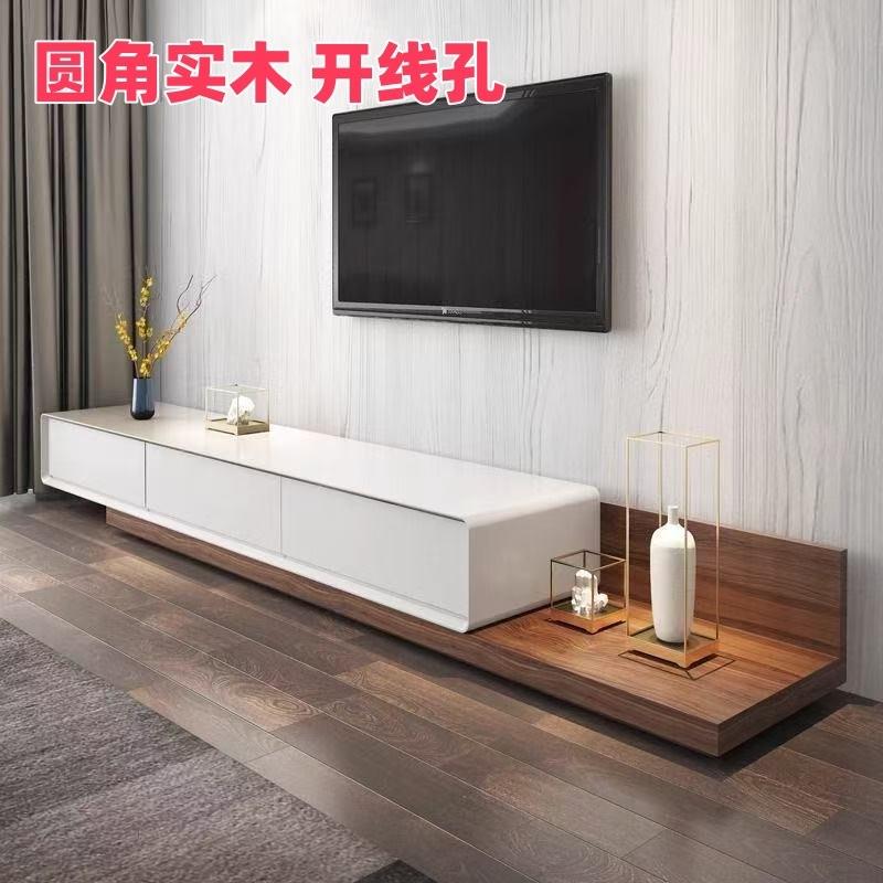 高级组合可伸缩现代简约拉伸小户型地柜带抽屉客厅柜极简风电视柜