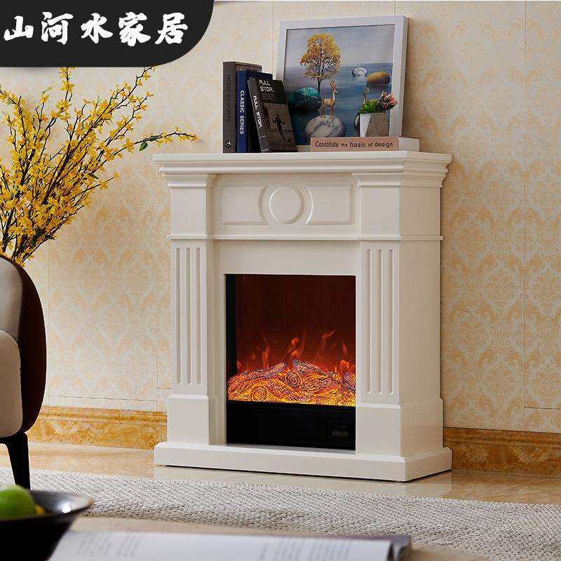 简约法式壁炉装饰柜 小户型家用客厅仿真火焰电取暖壁炉实木80长