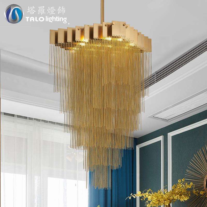 北欧意大利设计师方形餐厅灯后现代客厅别墅个性工程流苏艺术吊灯