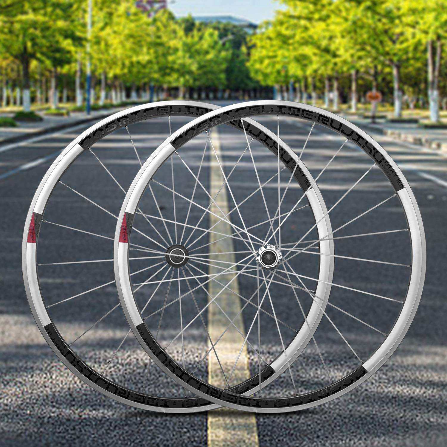 锐杰逊公路自行车轮组框高30/40/50mm固定齿轮