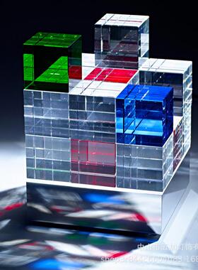 德国Tecnolumen彩色立体魔方个性装饰台灯客厅书房卧室创意摆件灯