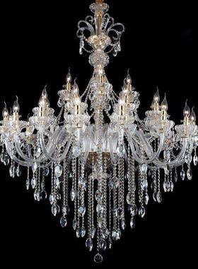 新款欧式水晶吊灯客厅灯卧室餐厅饭厅蜡烛灯别墅楼梯轻奢LED节能