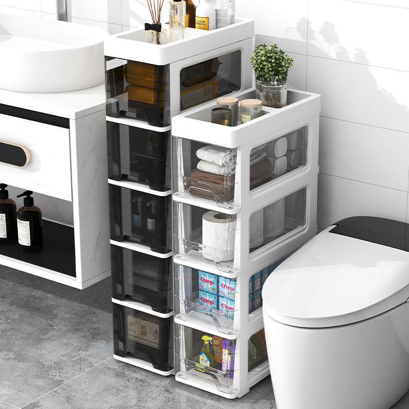 缝隙收纳柜18/25/34夹缝卫生间厨房窄缝储物柜塑料洗手间一件