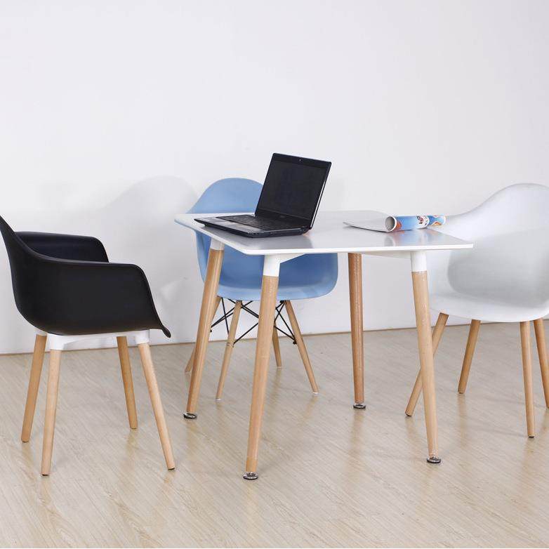 三唐姆斯桌休闲接待洽谈餐桌60-120cm北欧时尚简约咖啡厅圆桌方桌